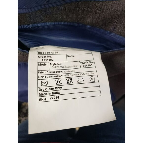 Joe Joseph Abboud Executive Suit Jacket Coat, 58R 54L, Gray, Wool, double vent - Picture 5 of 10